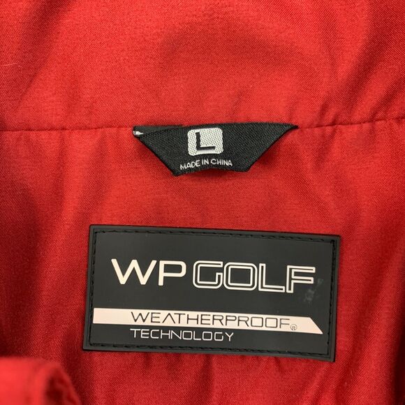 Weatherproof WP Golf Jacket Mens L Large Red Half Zip Pullover Water Resistant - Picture 7 of 15
